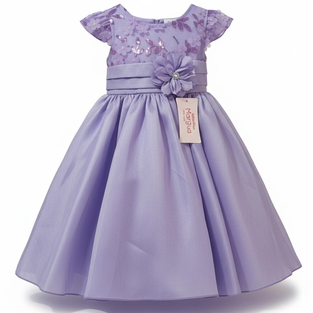 Vestido Lila de Tafeta Circular 2 Años