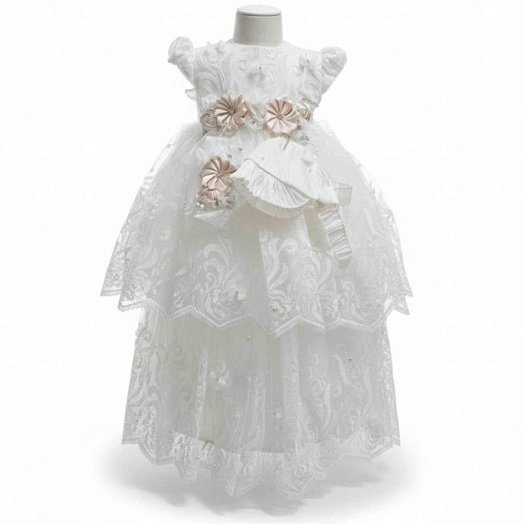 Ropón Perla de Tul Bordado Desmontable Unitalla Unitalla