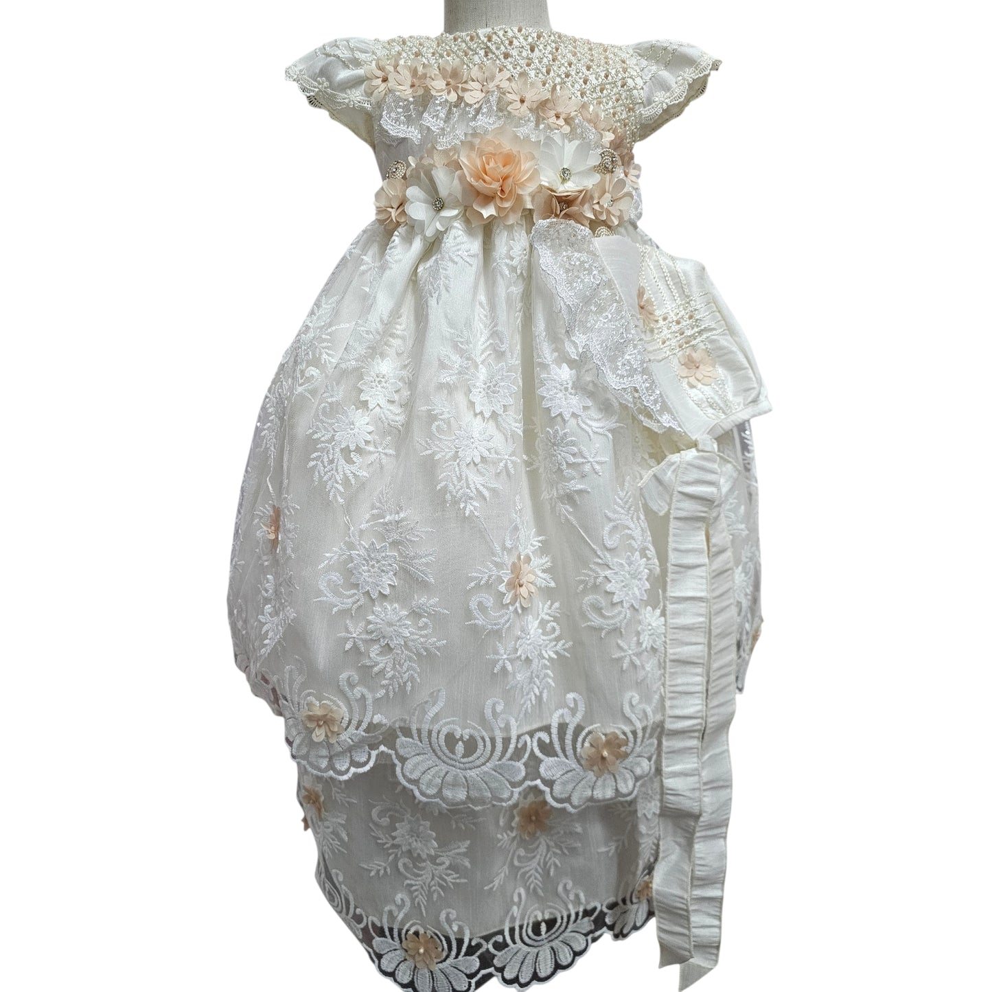 Ropón Perla de Tul Bordado Desmontable Unitalla Unitalla