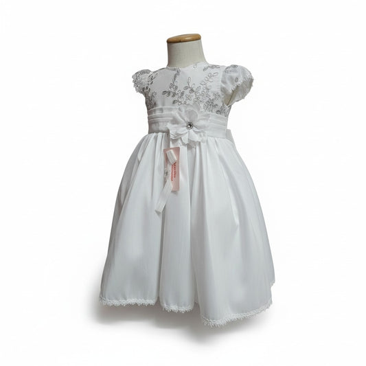 Vestido Blanco de Tafeta Circular 6 Meses