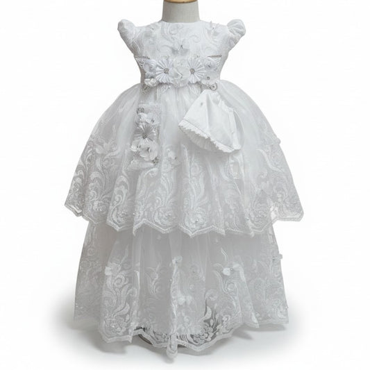 Ropón Blanco de Tul Bordado Desmontable Unitalla Unitalla