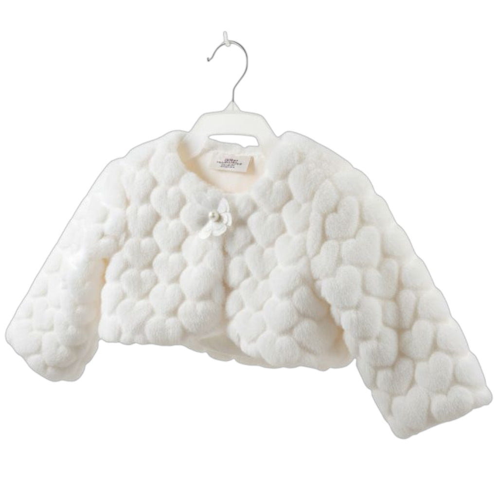 Torera Blanco de Peluche Recto 14 Años