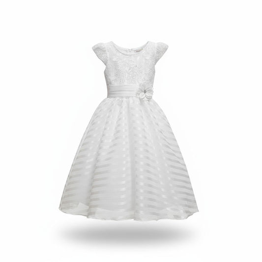Vestido Blanco de Organza Circular 10 Años