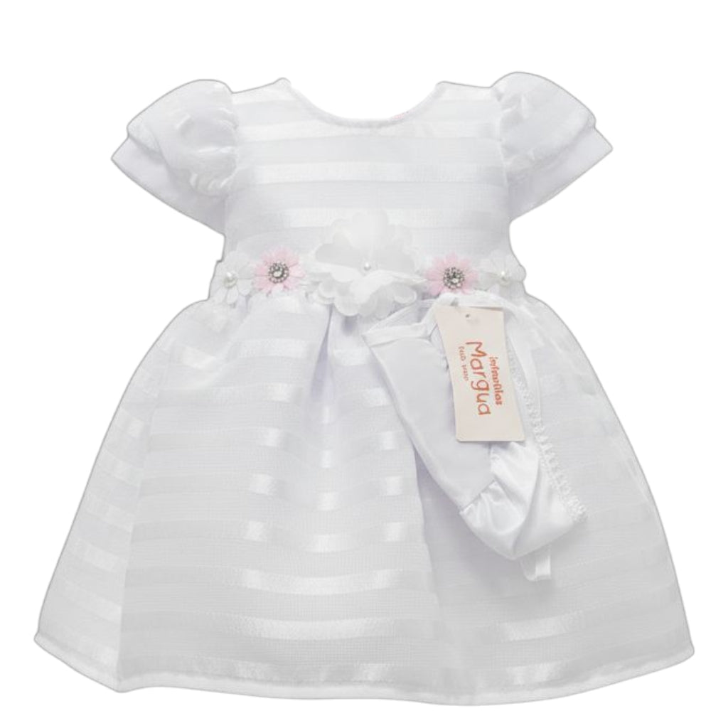 Vestido Blanco de Organza Recto 6 Meses