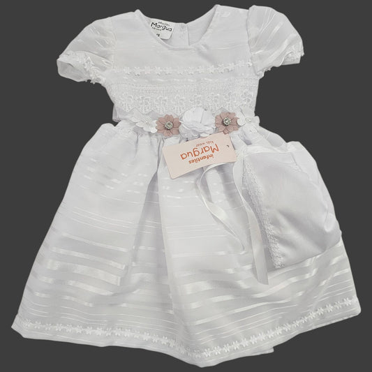 Vestido Blanco de Organza Recto 6 Meses