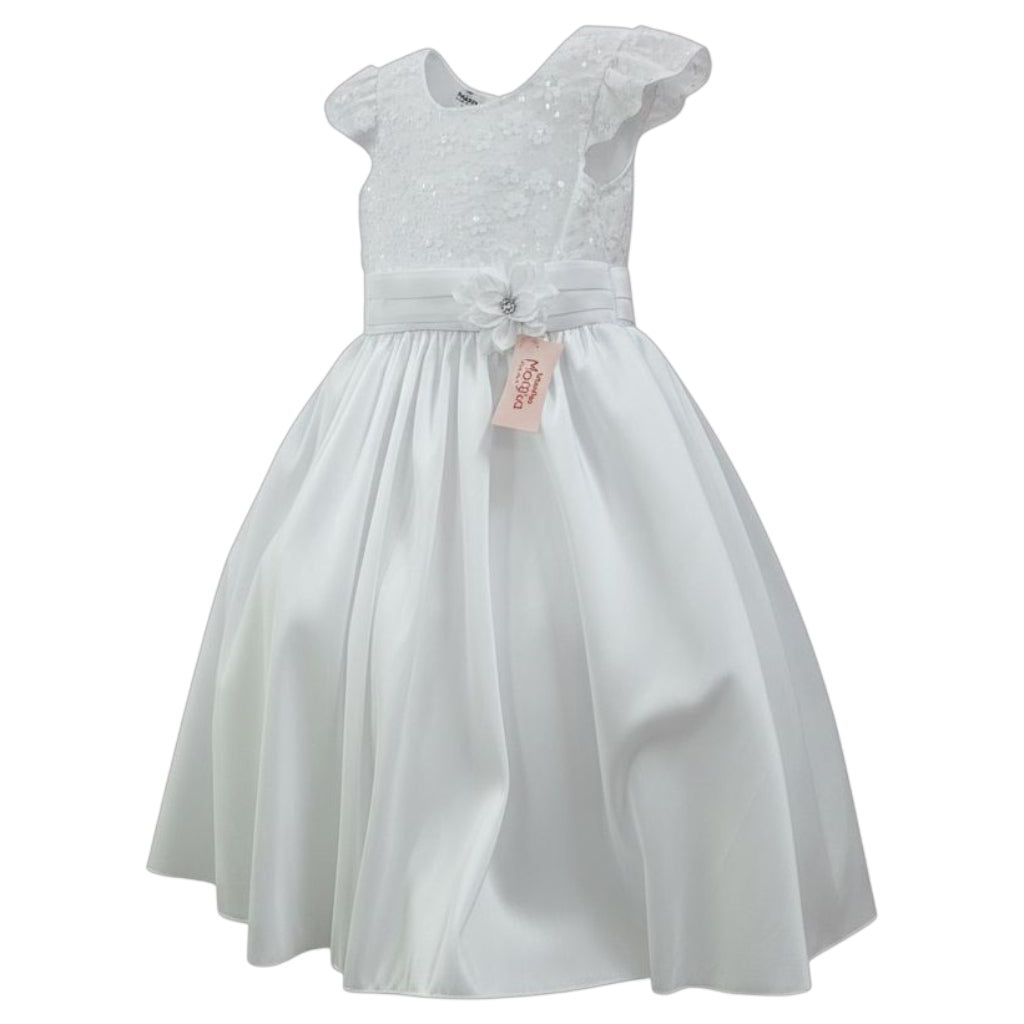 Vestido Blanco de Tafeta Circular 2 Años
