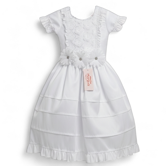 Vestido Blanco de Tafeta Recto 2 Años