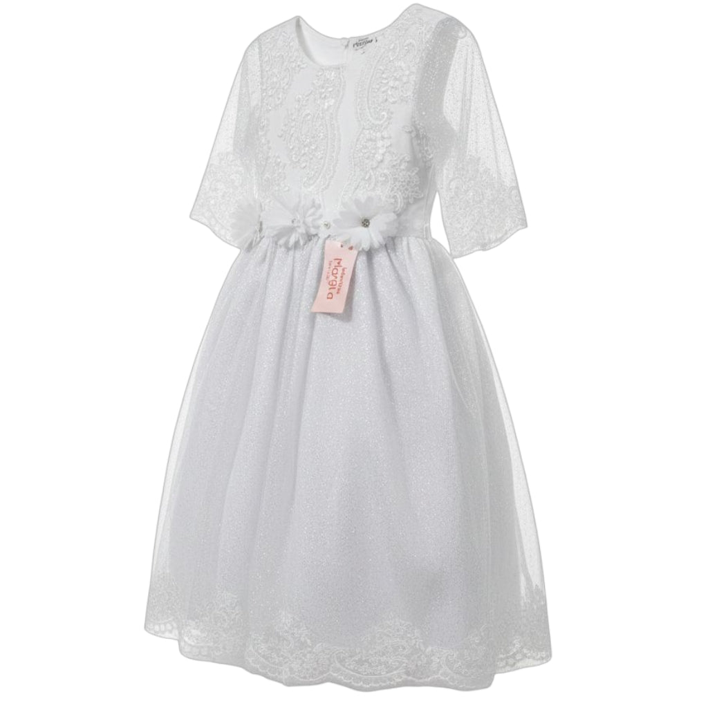 Vestido Blanco de Tul Recto 10 Años