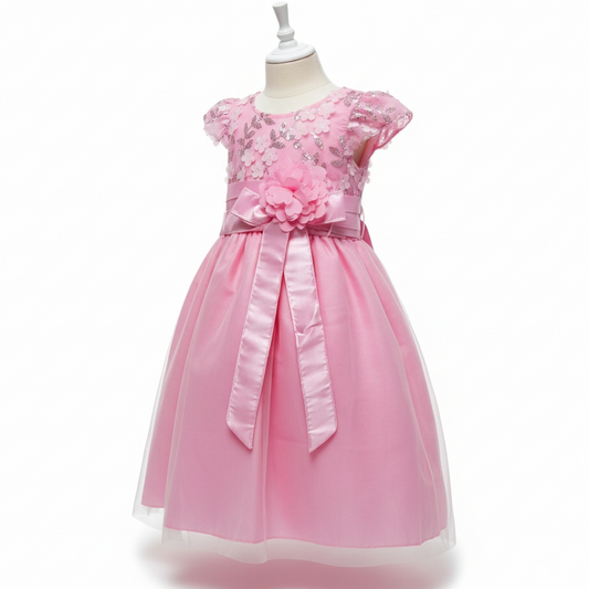 Vestido Rojo de Tul Recto 4 Años