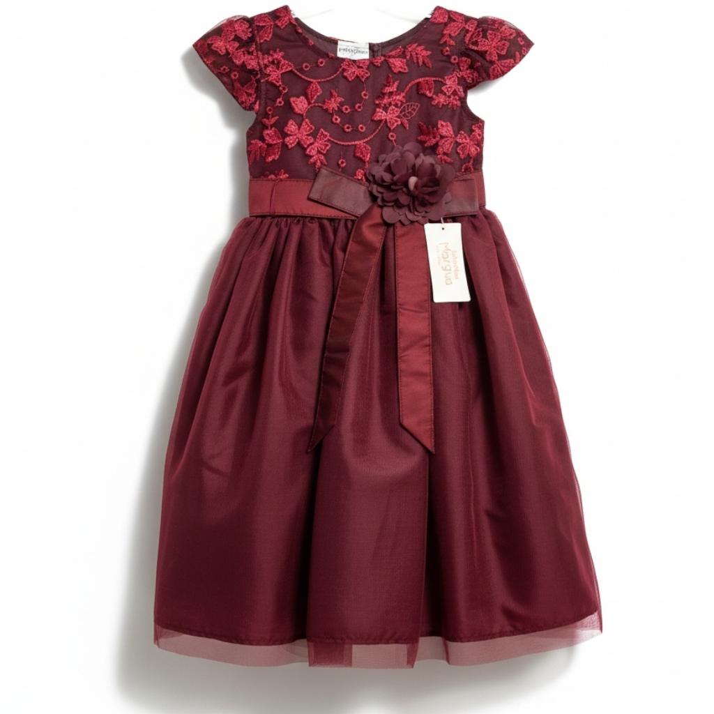 Vestido Rojo de Tul Recto 4 Años