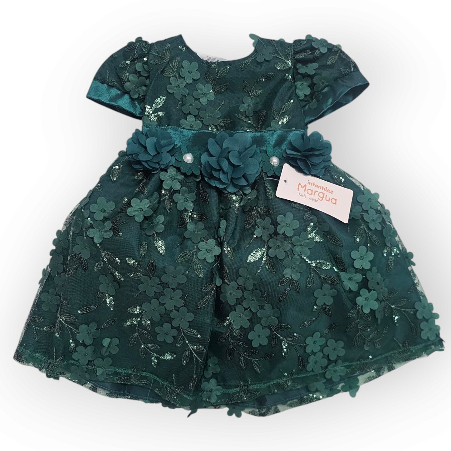 Vestido Rosa pastel de Tul 3D Recto Talla 6 Meses B073AFAIBDB
