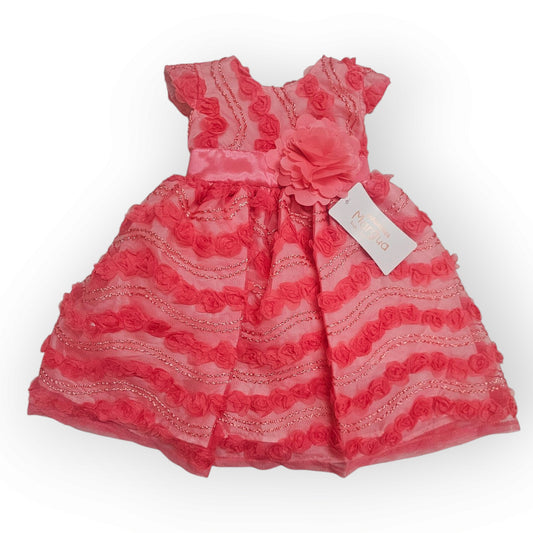 Vestido Fucsia de Tul 3D Recto Talla 2 Años B076CFAIBHG
