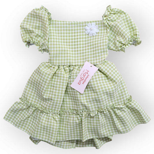 Vestido Verde limón de Gasa Recto Talla 2 Años B077BFALBPG