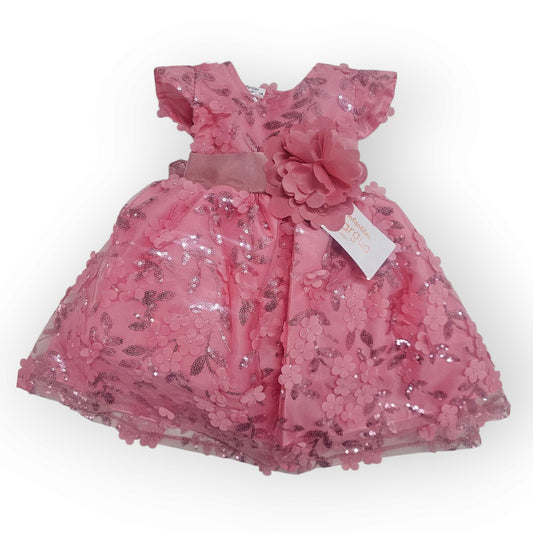 Vestido Lila de Tul 3D Recto Talla 6 Meses B073BFAIBGB